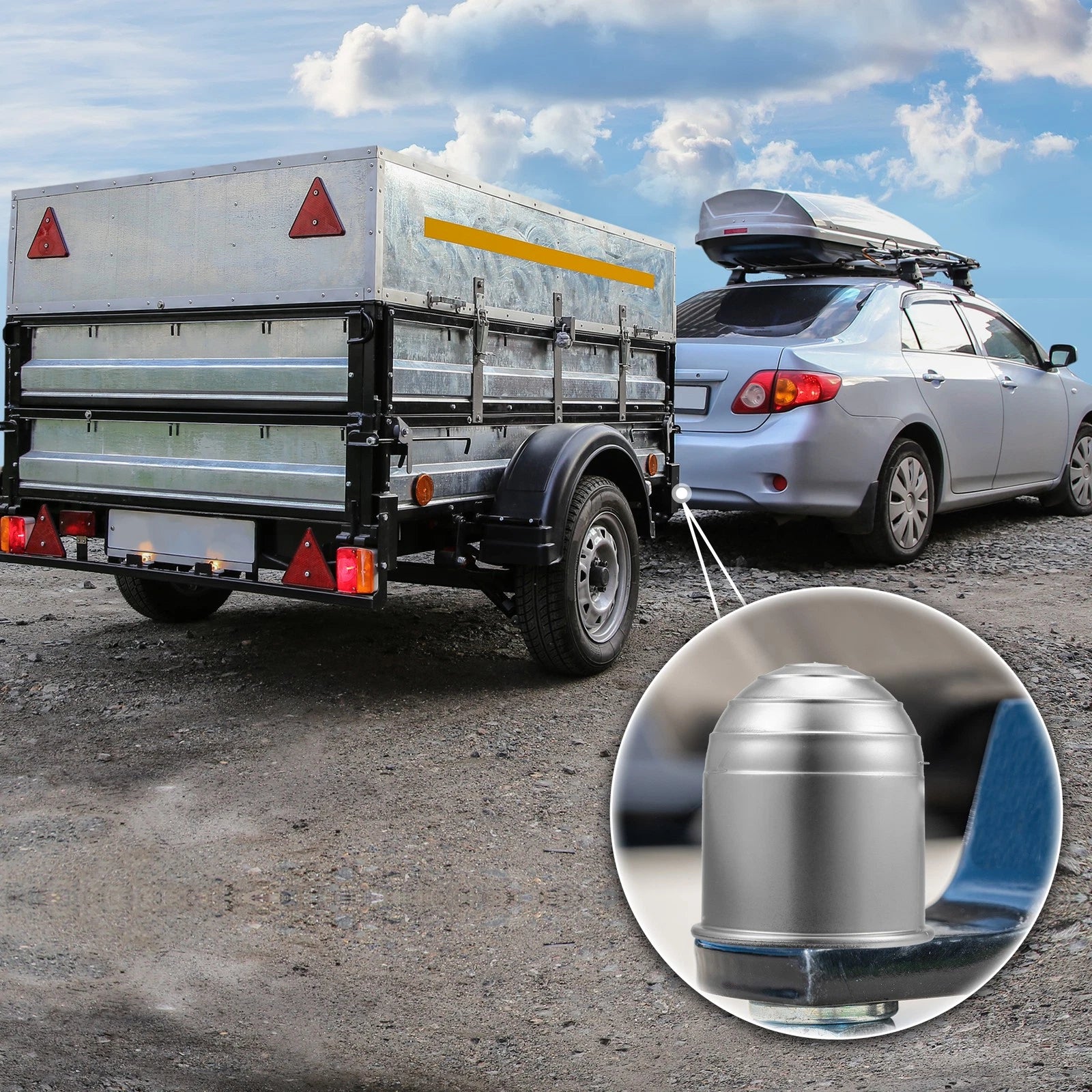 Trailer Hitch Ball Cover Replacement 50mm for Universal Car Trailer Boat (1)