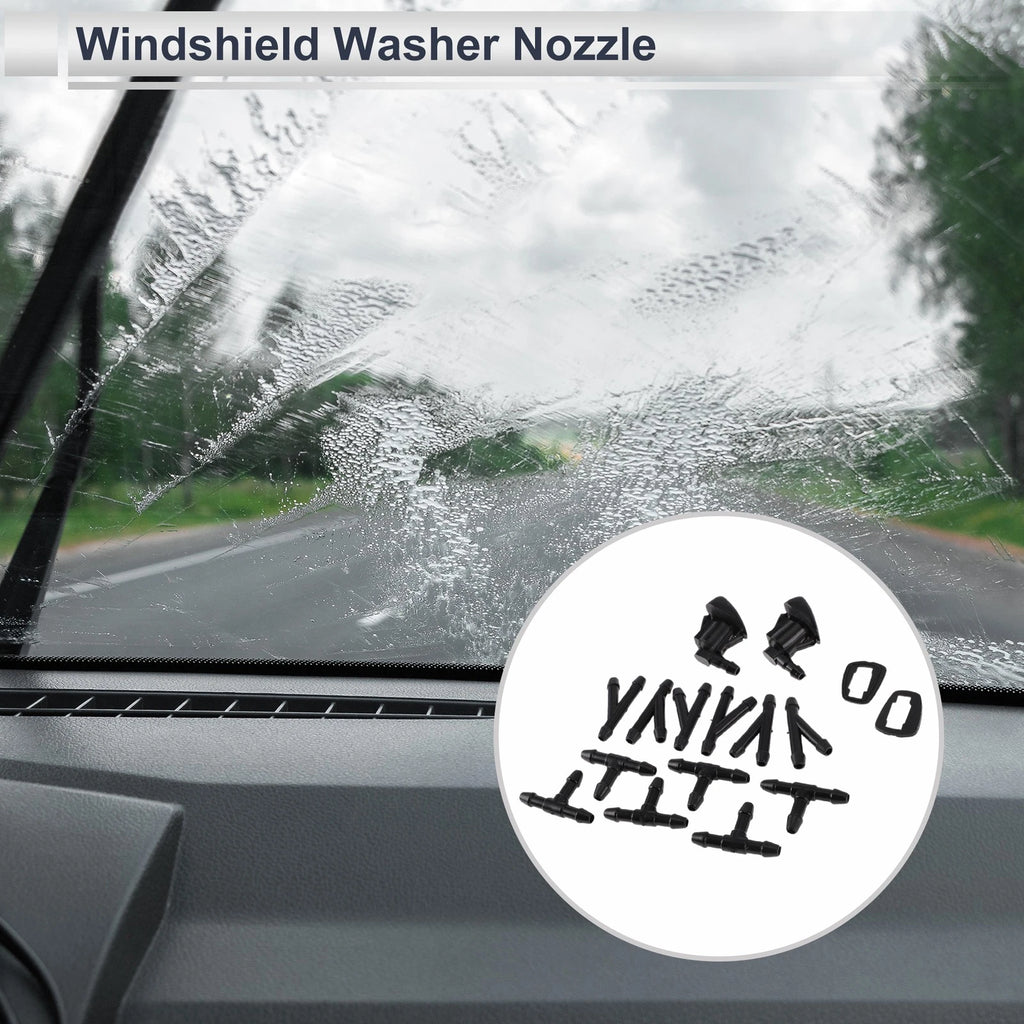Windshield Washer Nozzle Replacement Set with 6 Hose Connectors for GMC (1–)