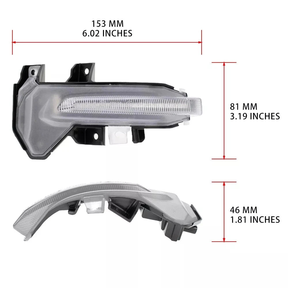 2X Dynamic Clear LED Side Mirror Turn Signal Lights for Toyota Tundra (2022–2025)