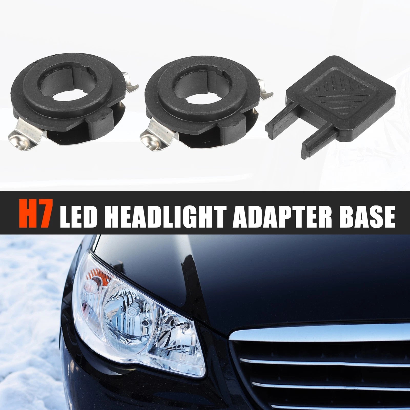 H7 LED Headlight Adapter Base Set with Key for Mercedes-Benz C-Class (2010–2016)