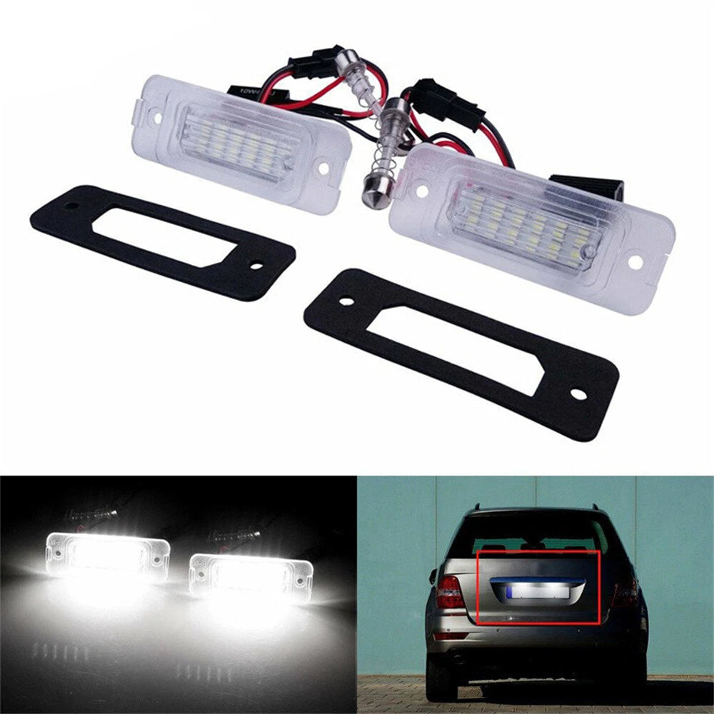 Pair White LED License Plate Light for Mercedes-Benz ML W164 GL X164 (2006–2011)