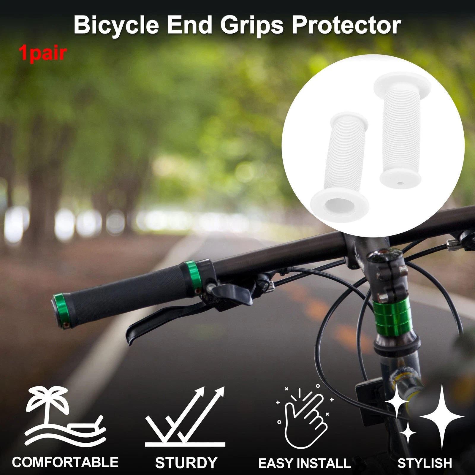 Bike Handlebar Grip Cover 85mm Lightweight for MTB End Grips Protector Pair