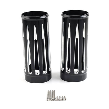 2" Extended Fork Slider Cover Black & Chrome for Harley Touring (2014–2023)
