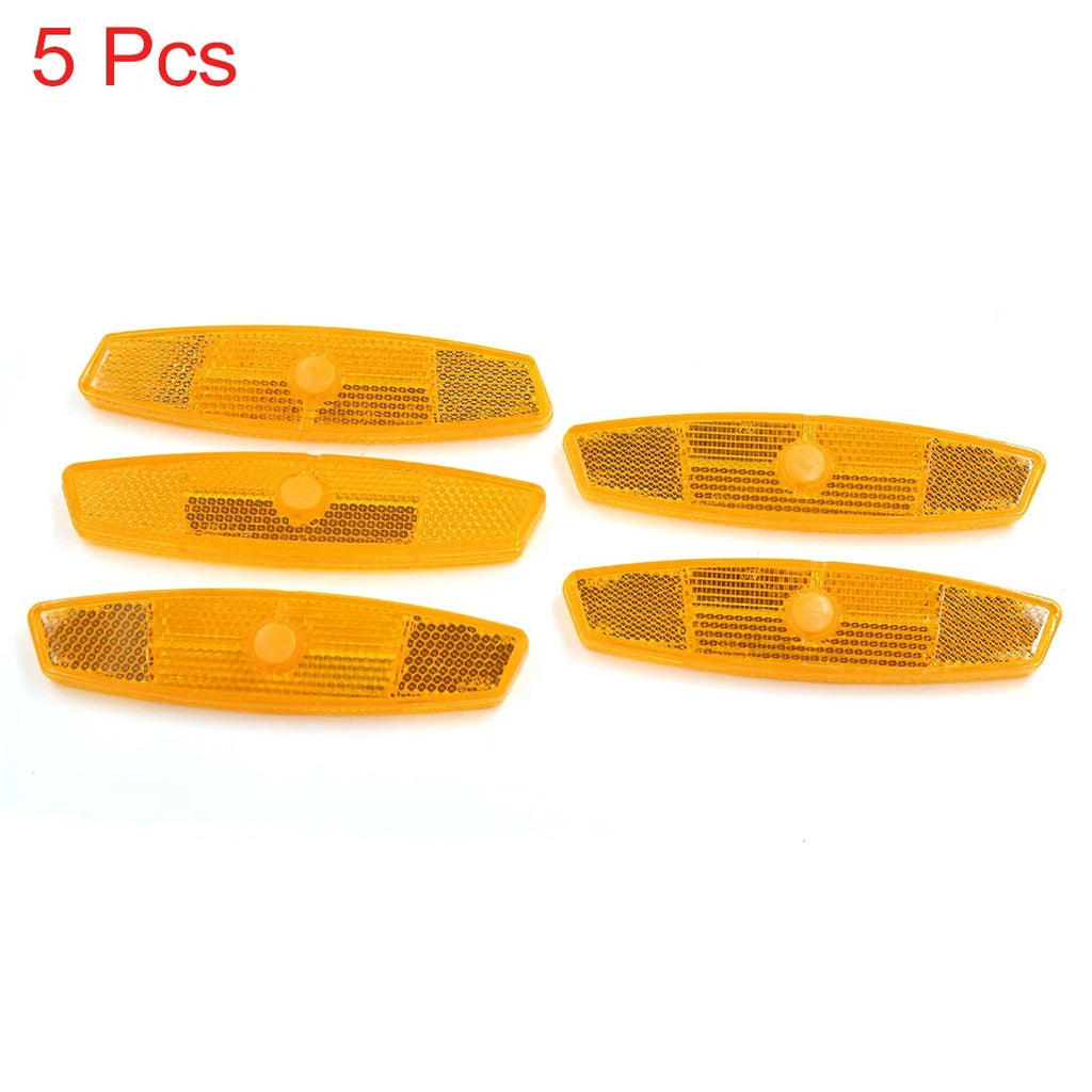Reflective Warning Reflector Clip-On Set for Bike Bicycle (5 Pack) (Orange)