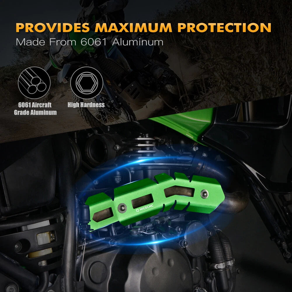 Anodized Muffler Header Guard for Kawasaki KLR650 (2008–2018)