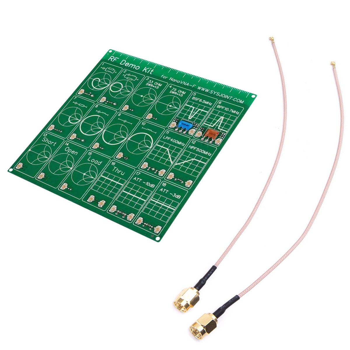 RF Test PCB Motherboard Filter Attenuator Analyzer Tool with Adapter Cables
