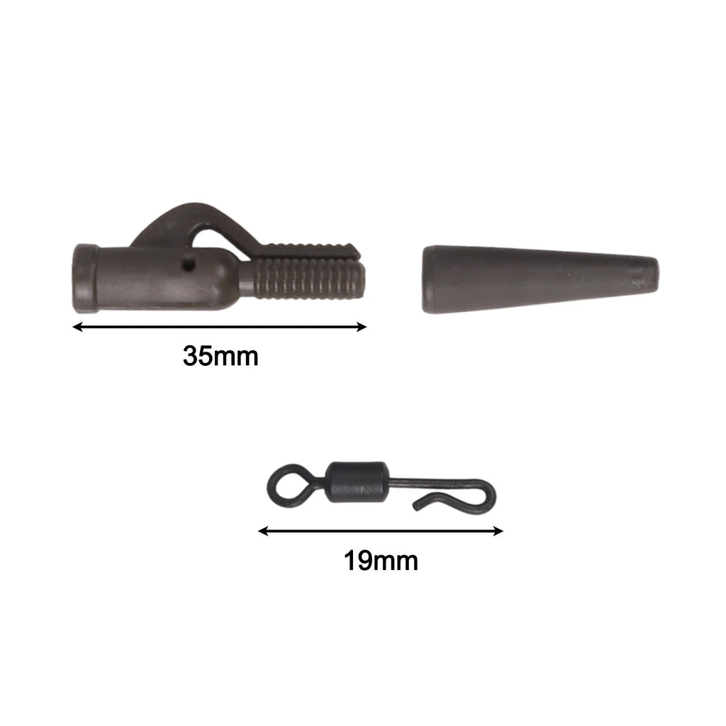 Fishing Clip Kit for Carp Rig (Includes Tubing & Tail Rubbers)