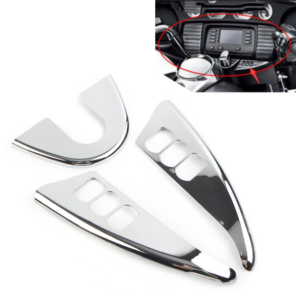 Chrome Inner Fairing Switch Panel Accent Cover for Harley Electra Glide