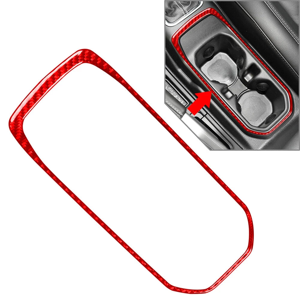 Water Cup Holder Panel Cover Trim for Jeep Wrangler JL JLU Gladiator JT (2018–2023) Red