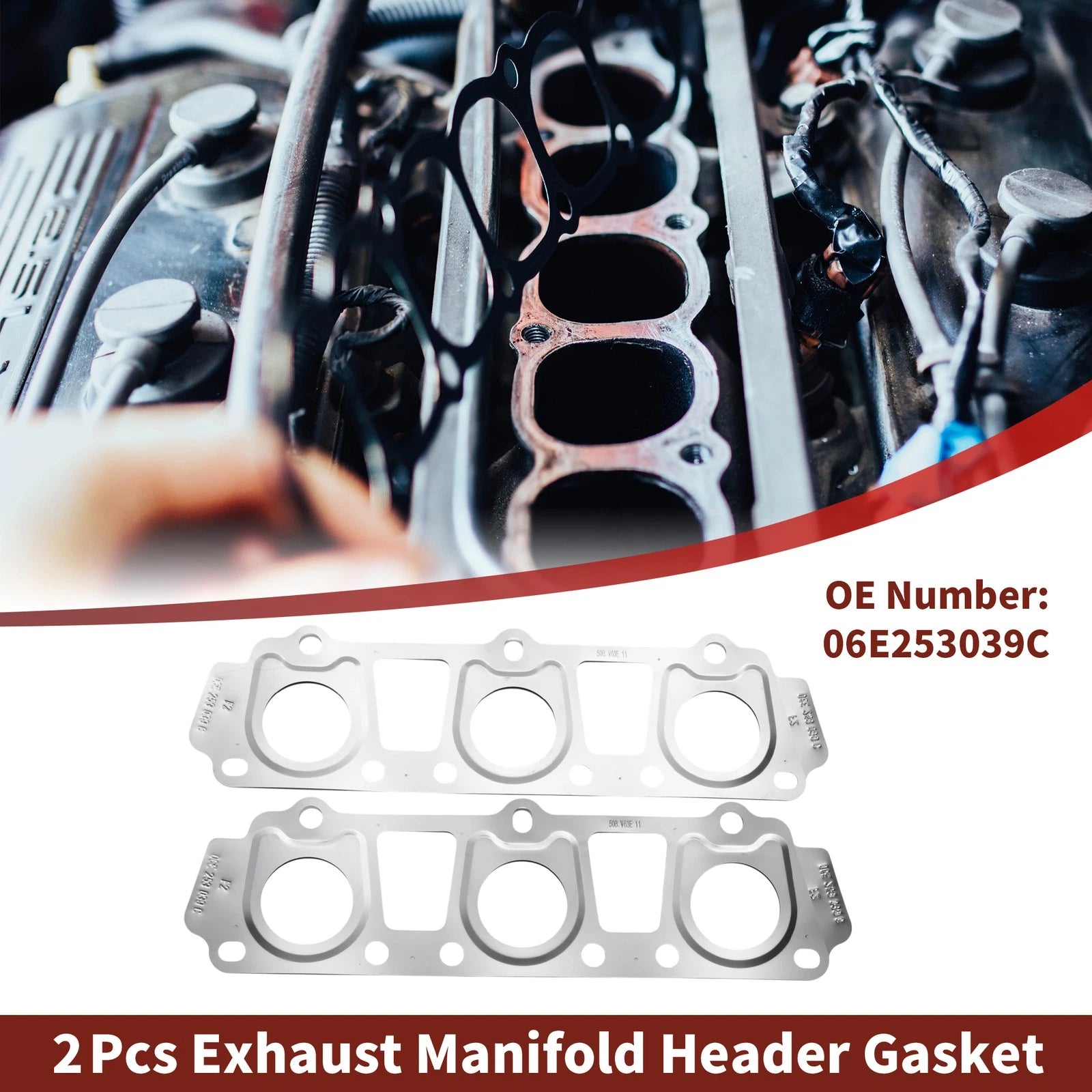 Exhaust Manifold Header Gasket Set of 2 for Audi A6 (2014–2018)
