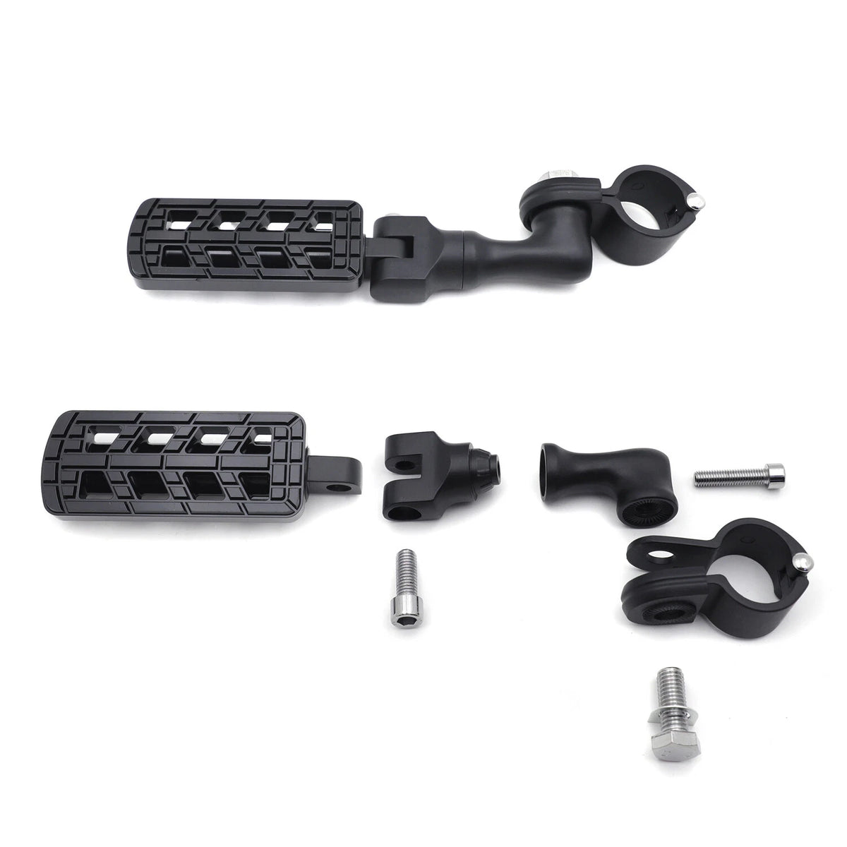 Black Dominator CNC FootPeg 1.25" w/ 3" Mounting Bracket for Harley Softail