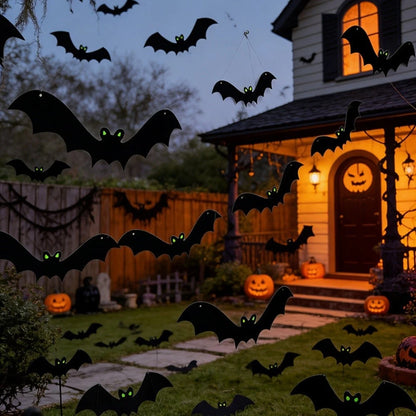 Halloween Night Glow Bat Decorations - Easy to Hang Design
