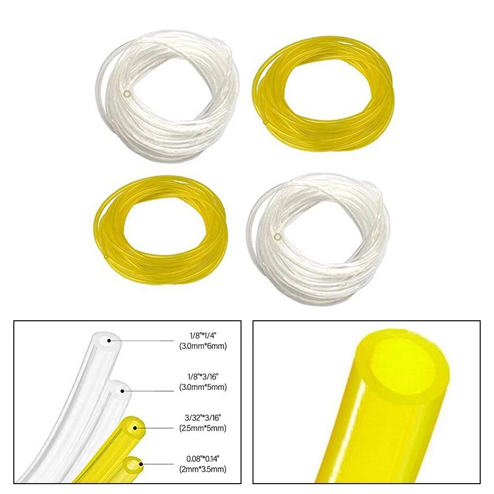 2 Meter Transparent Yellow Fuel Hoses for Small Engine Applications