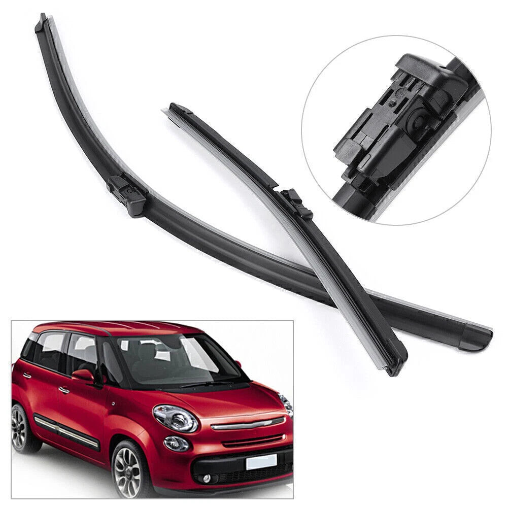 2X Frameless Windshield Wiper Blades for Fiat 500L (2012–2018)