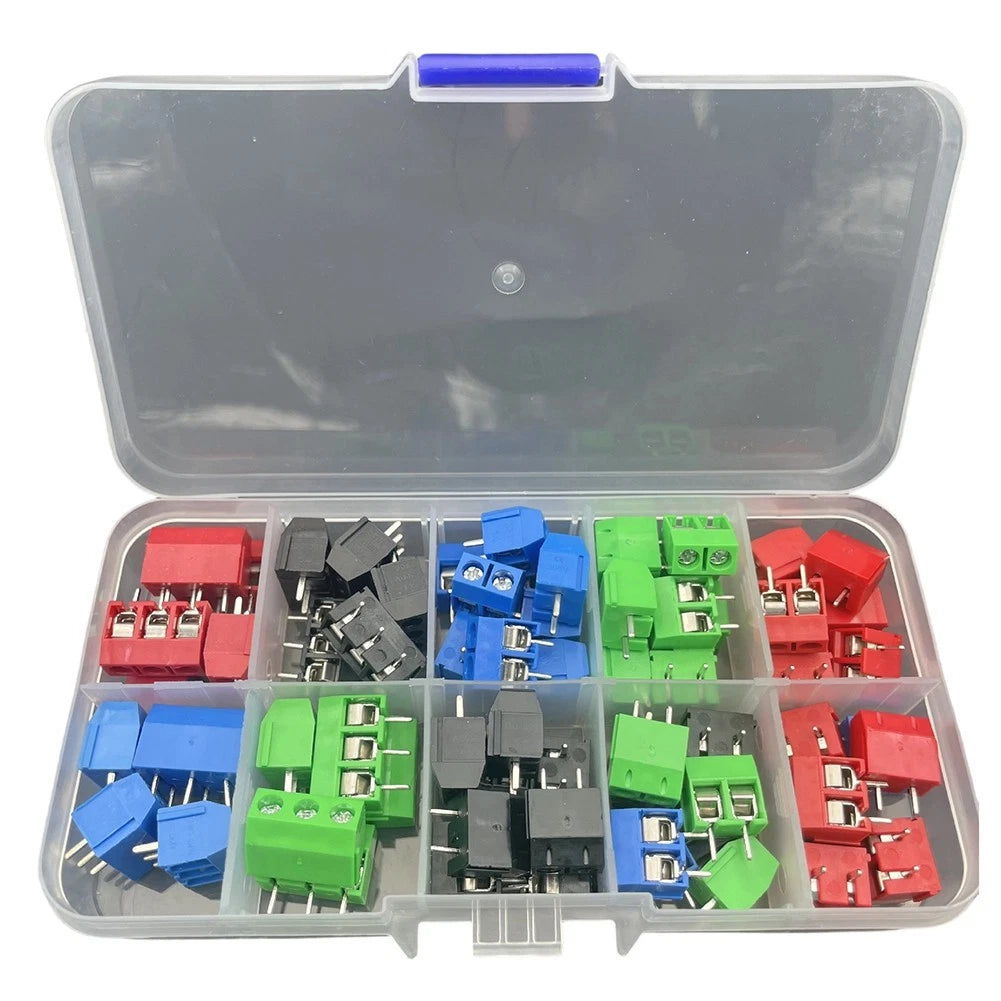 68PCS 5.0mm Pitch PCB Mount Screw Terminal Block Kit for