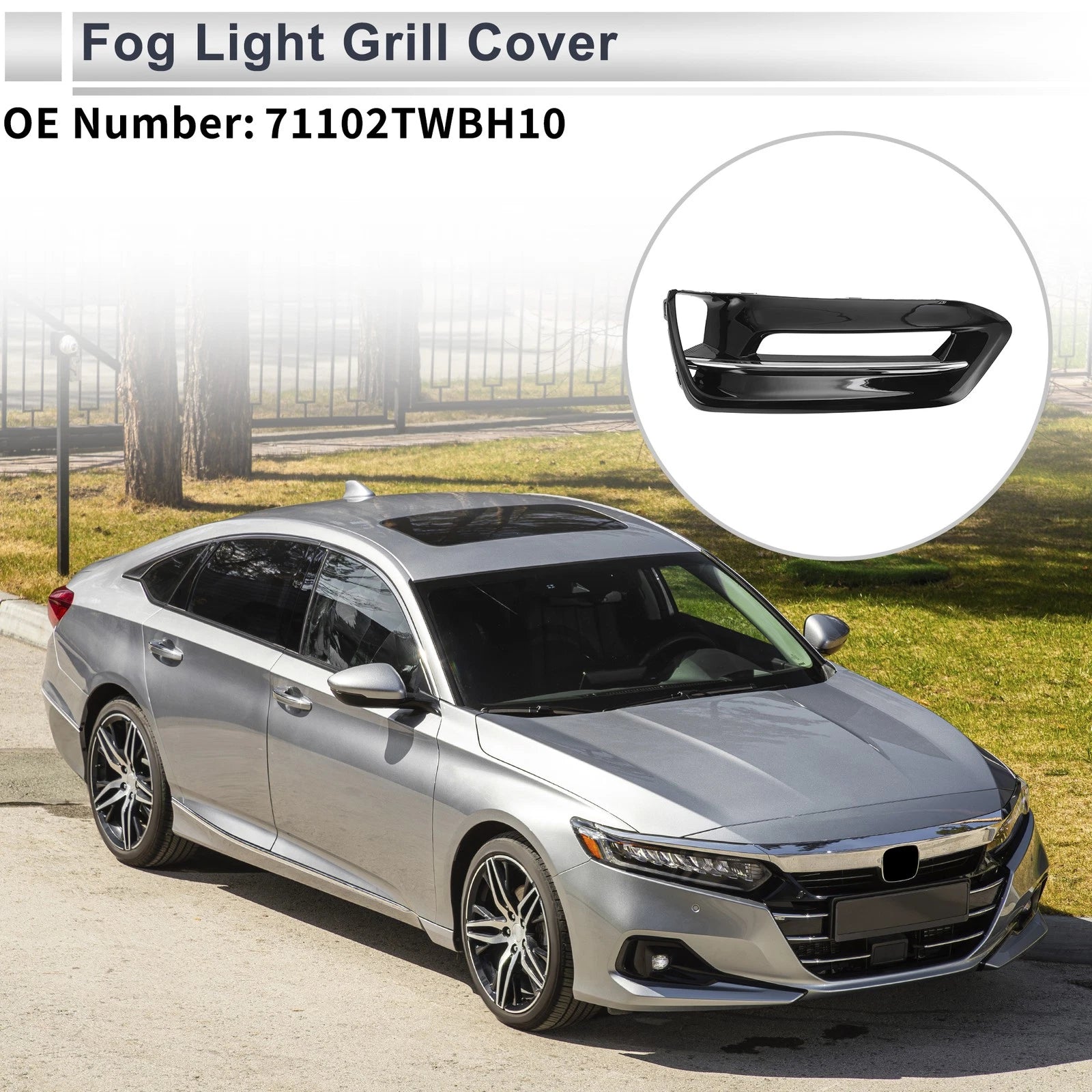 Right Front Fog Light Grill Replacement for Honda Accord (2018–2020)