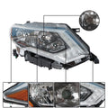 Projector Halogen Headlights for Nissan Rogue (2017–2019) RH & LH Chrome