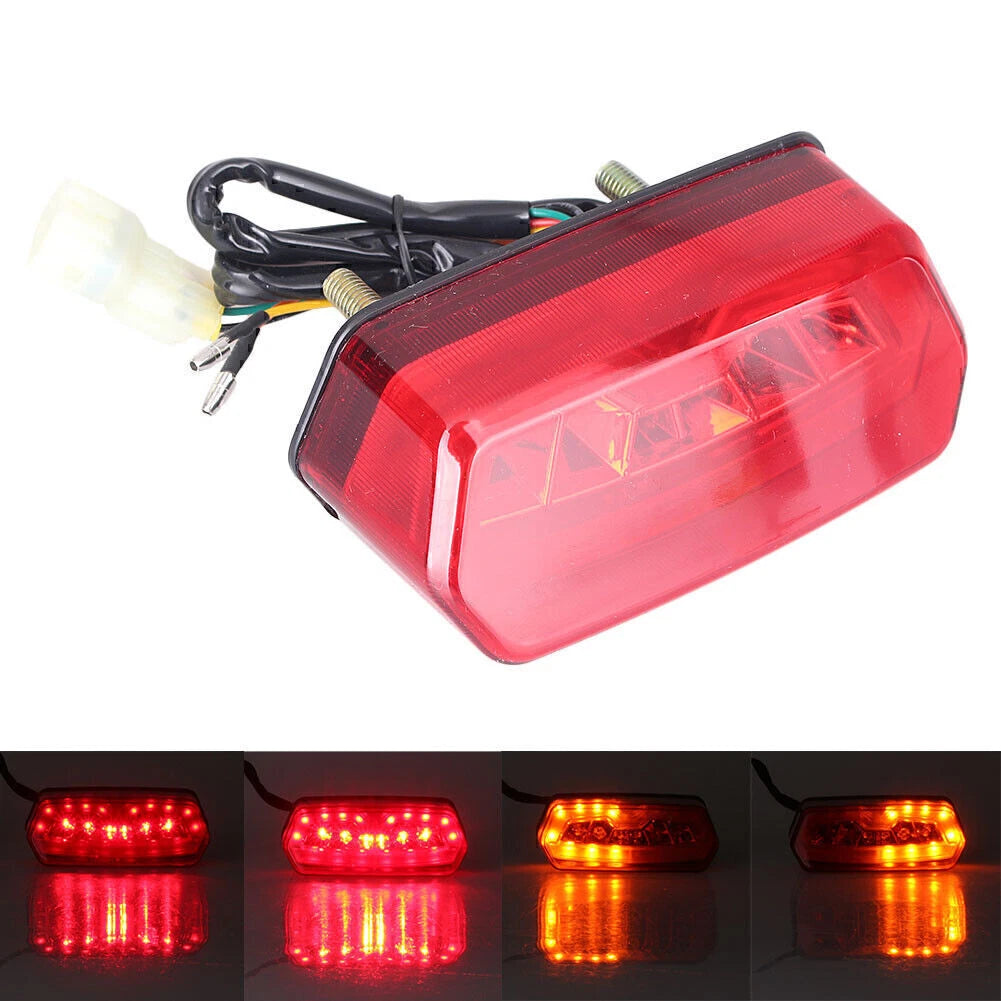 12V Universal LED Taillight Turn Signal Lamp Red Lens for