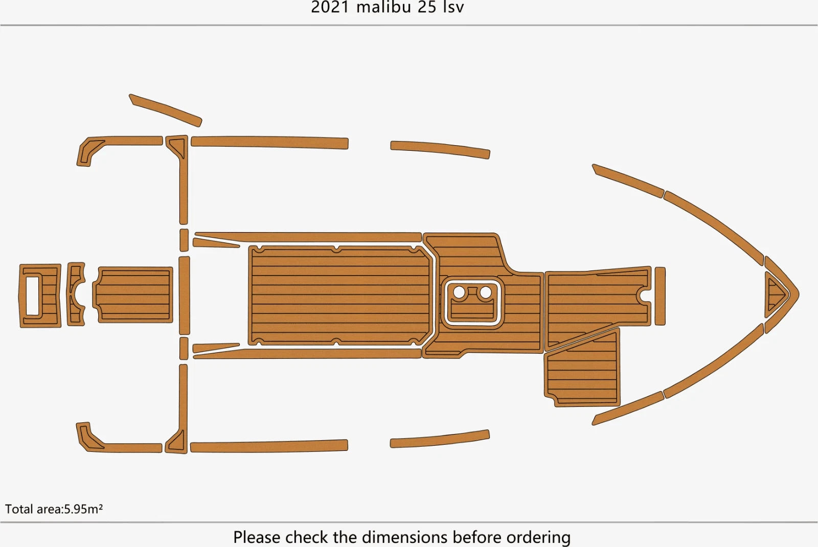 EVA Pad Foam Teak Deck Flooring for Malibu 25 LSV (2021)