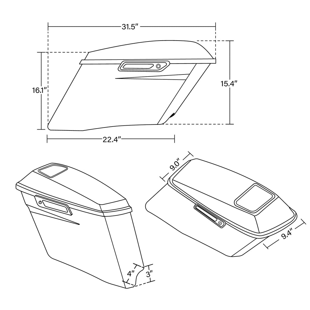 4" Stretched Speaker Lids Bracket for Harley Softail (1984–2017)