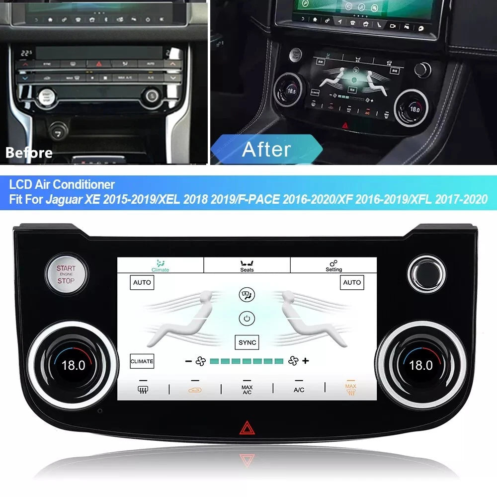 LCD Smart A/C Climate Control Module For Jaguar XE XEL XF XFL F-PACE 2016-2020