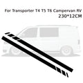 2X Side Stripes Stickers for Campervan Black Decals