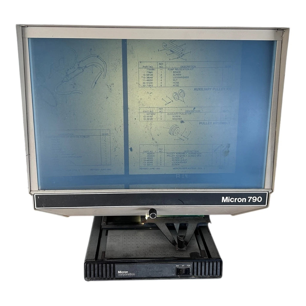 Micron 790 Microfiche Reader Projector for Vintage Models (Tested)