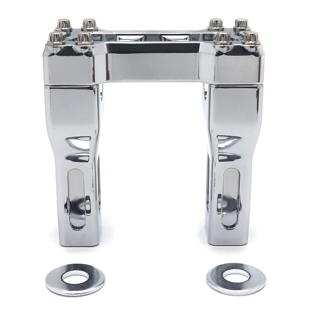 Chrome Carved 4" Riser 1" Handlebar Clamp for Harley Dyna (2006–2023)