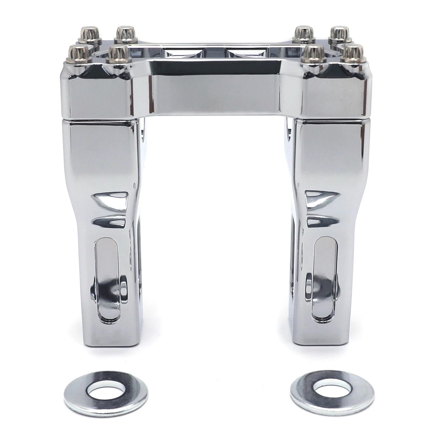 Chrome Carved 4" Riser 1" Handlebar Clamp for Harley Dyna (2006–2023)