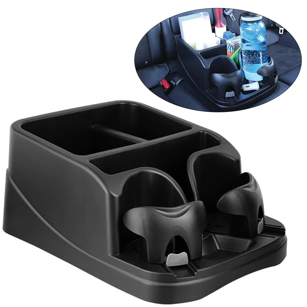 Functional Car Console Organizer with Roomy Compartments and Cup Holders