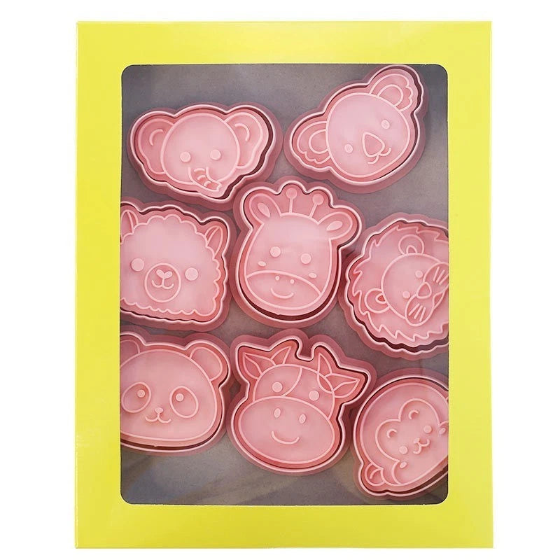 8 Piece Animal Shaped Cookie Molds for Baking - PP Food Safe Tools
