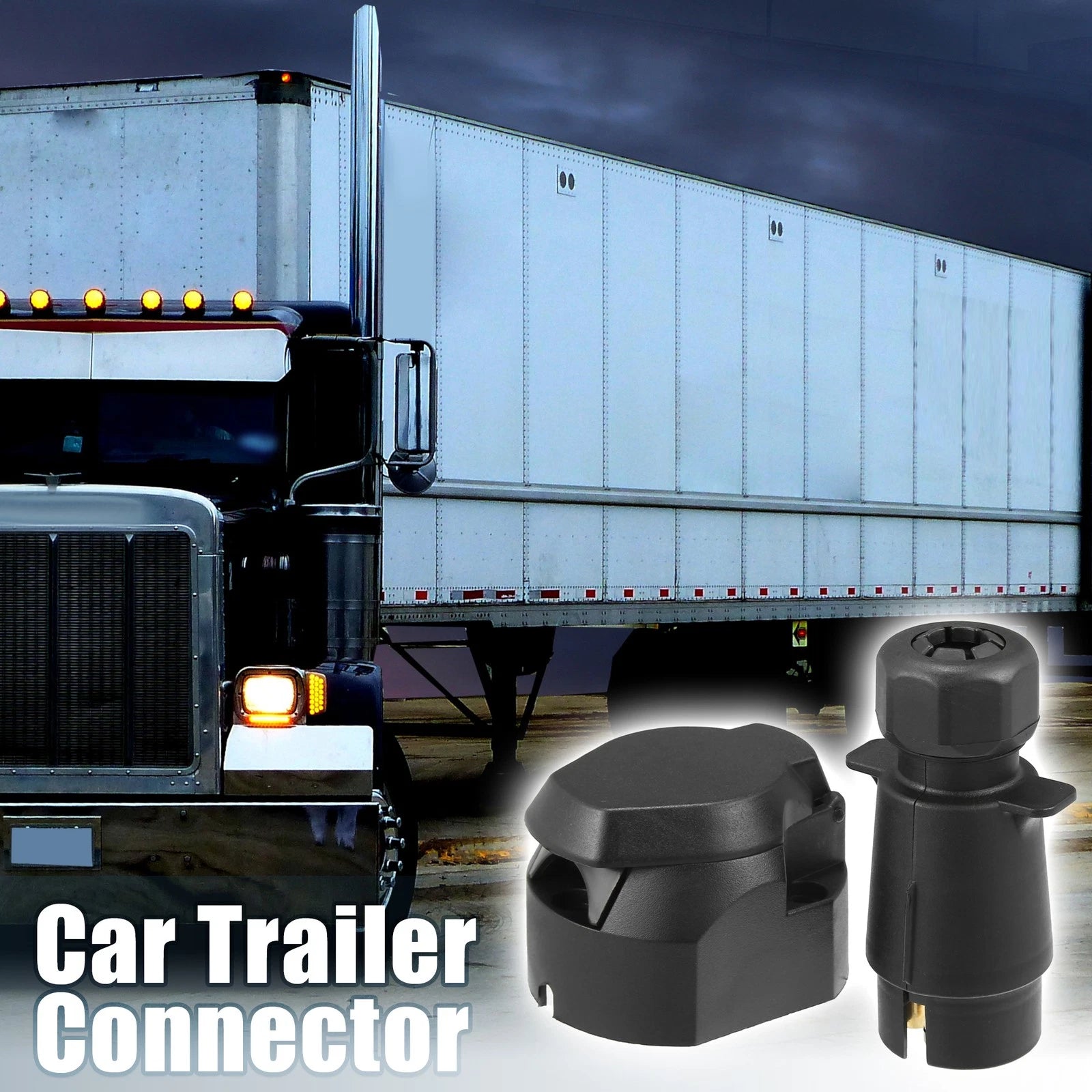 7 Pin Trailer Plug Socket Adapter 12V European Type for RV Boat Car (12V)