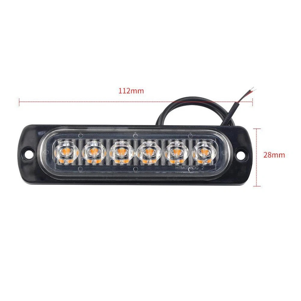LED Side Lamp for Vehicle (12V 24V) - White Yellow Red Blue, 6 LEDs