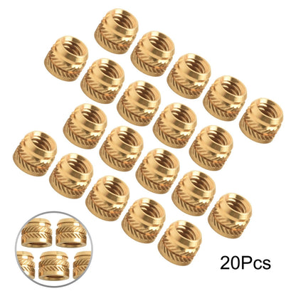 Brass Nuts Inserts Kit 1/4-20 Thread for Automotive Applications