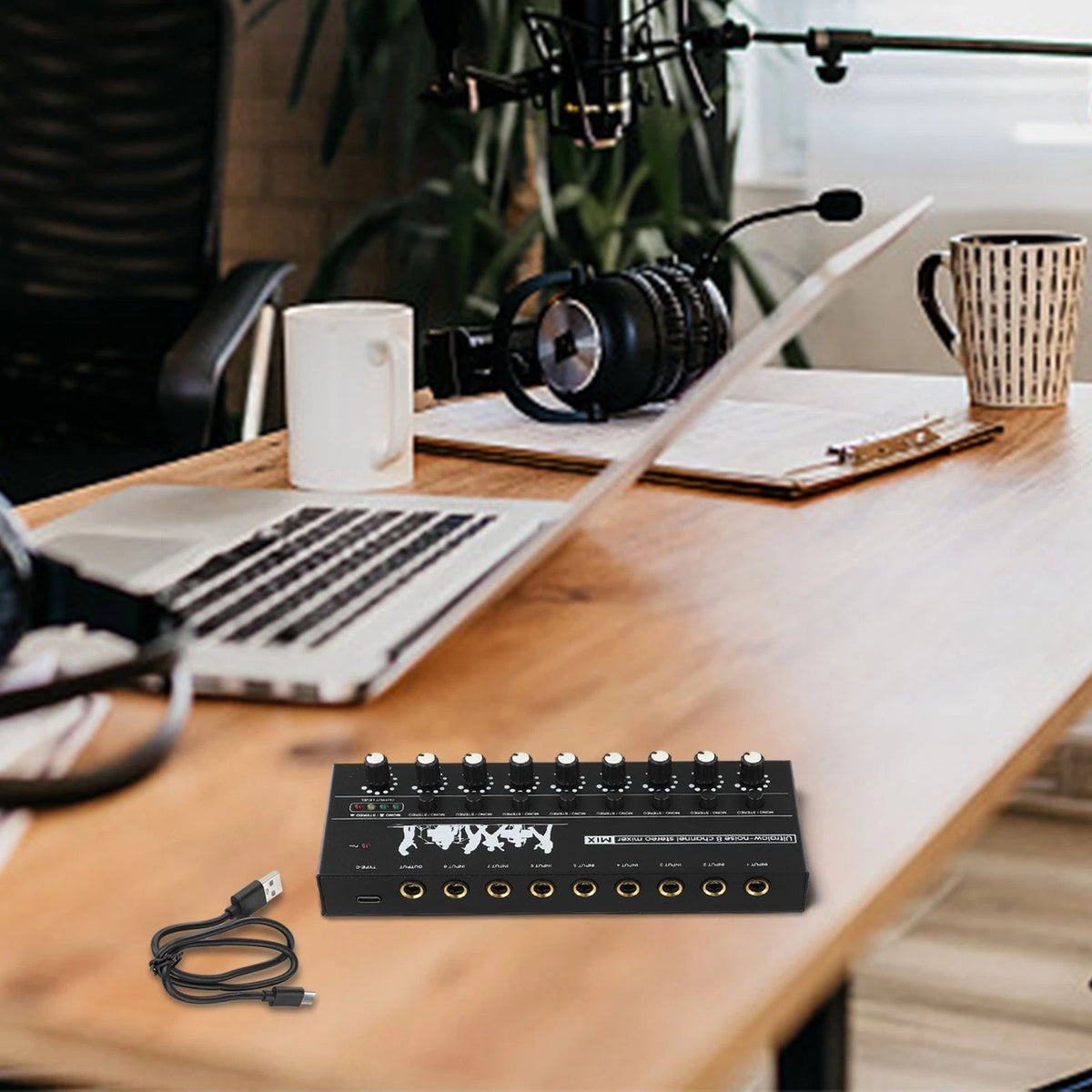 6-8 Channel Audio Mixer for Podcasts and Music Creation