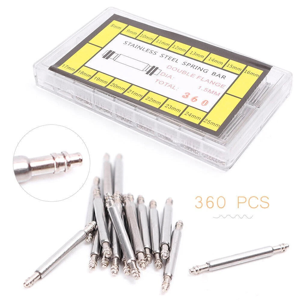 360pcs Watch Band Spring Bars for (8-25mm)