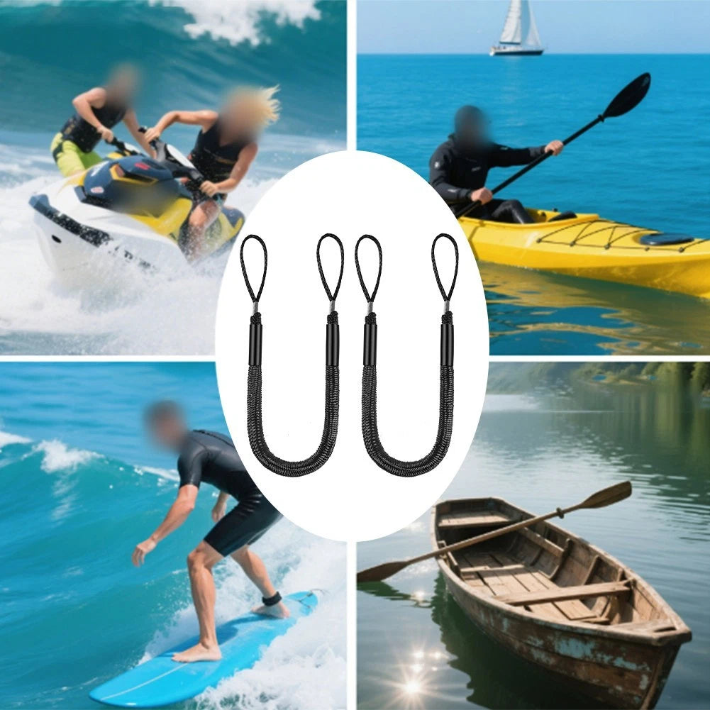 2pcs Adjustable Elastic Docking Rope for Motorboat and Paddle Board