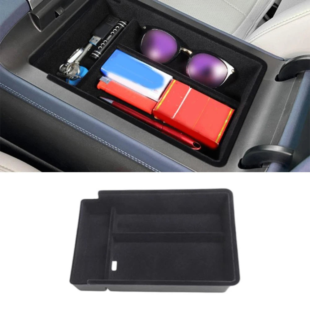 Flocked Liner Armrest Storage Box Flocked Material Multiple Compartments