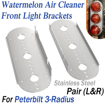 Pair of Radius Watermelon Air Cleaner Front Light Bracket Mounts for Peterbilt