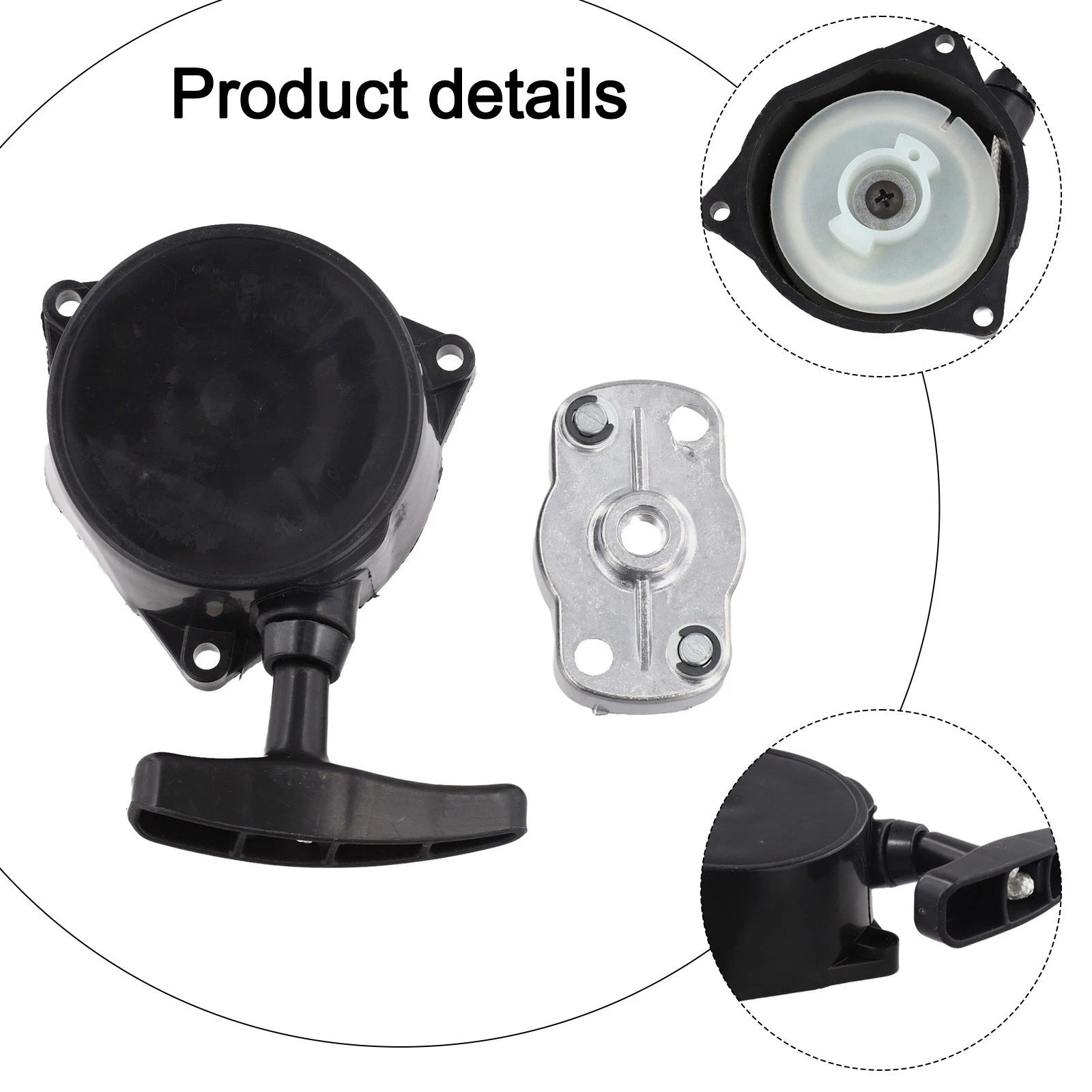 Engine Recoil Pull Starter & Pawl Set for Mitsubishi TU26 TL26 TL23 (Replacement)