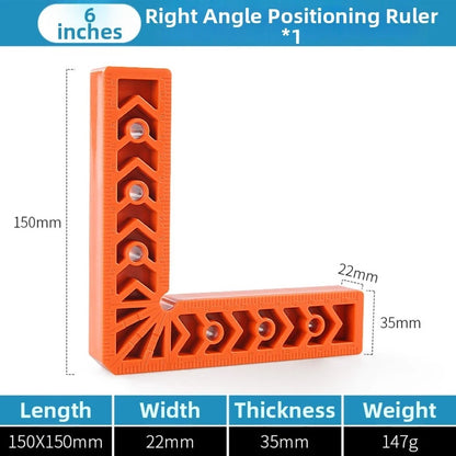 Positioning Ruler for Wood and Stone with 90 Degree Edge