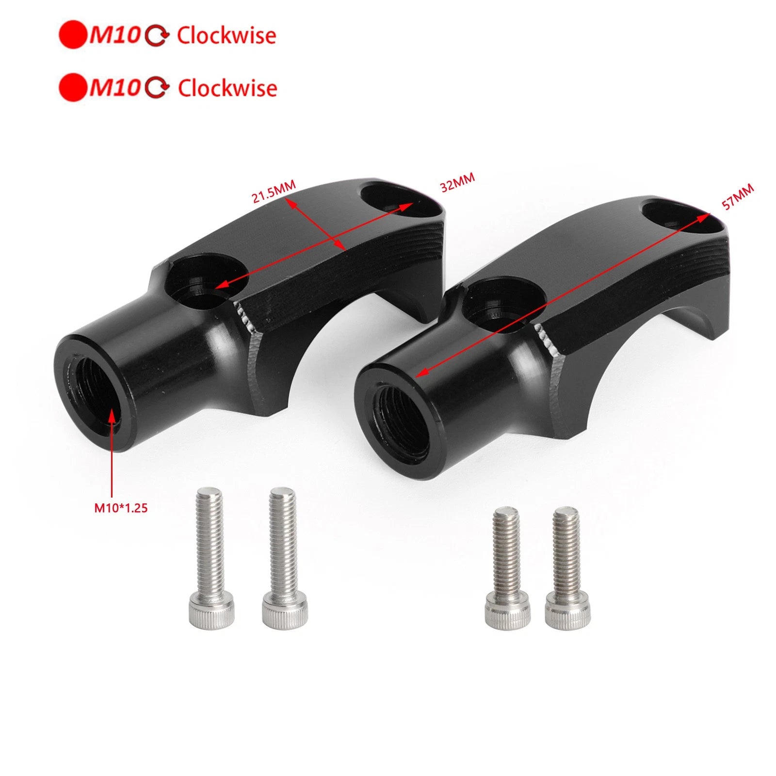 CNC Master Cylinder Clamp with 10mm Mirror Mount for 22mm Handlebar