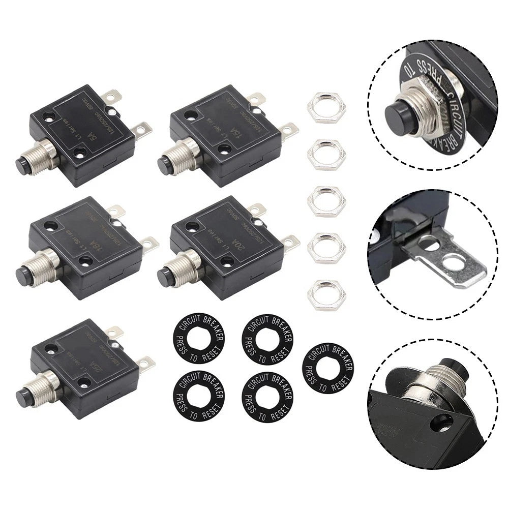 50Vdc Overload Protector with Reset Button for Motor Protection