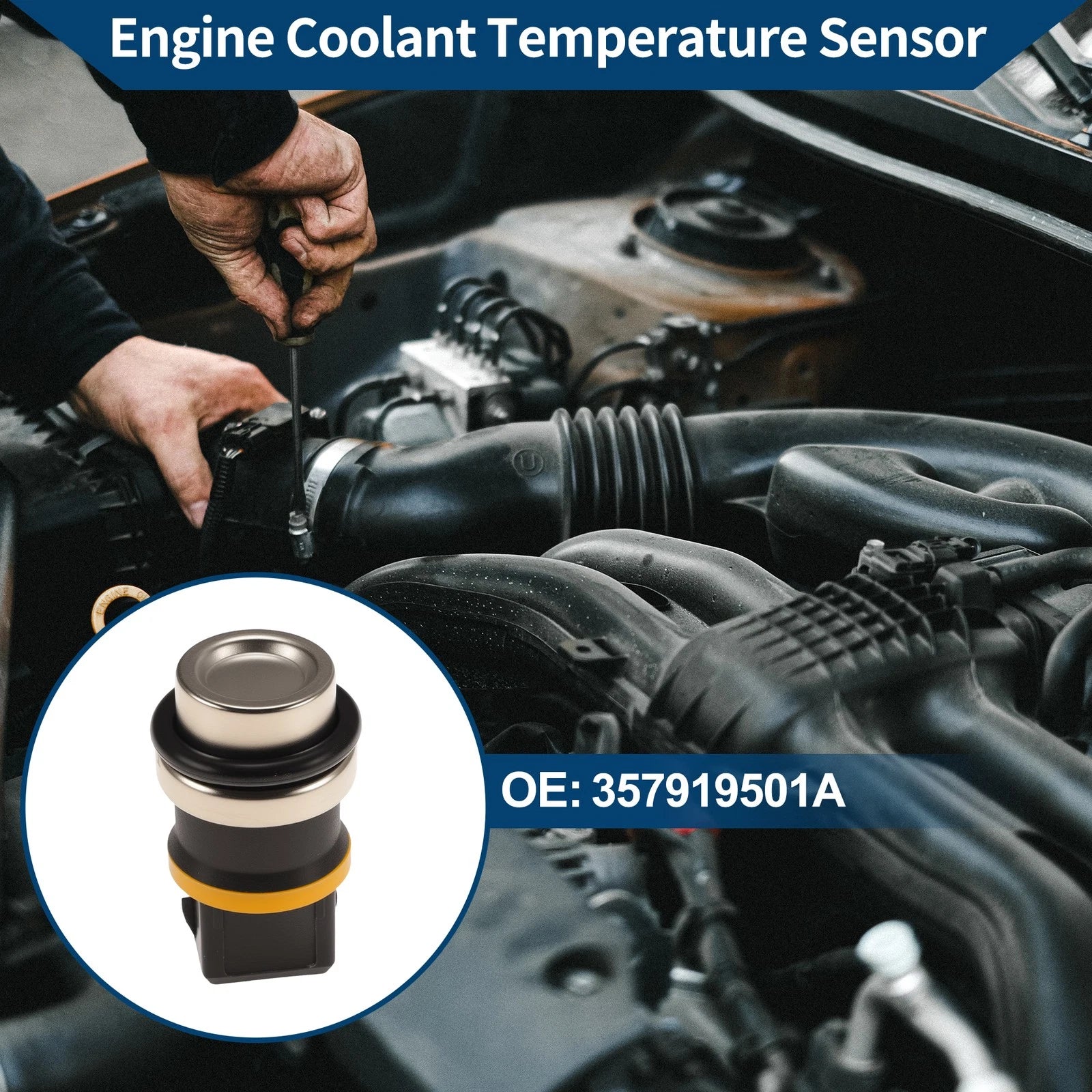 Engine Coolant Temperature Sensor No. 357919501A for Volkswagen Cabrio (1995–1999)