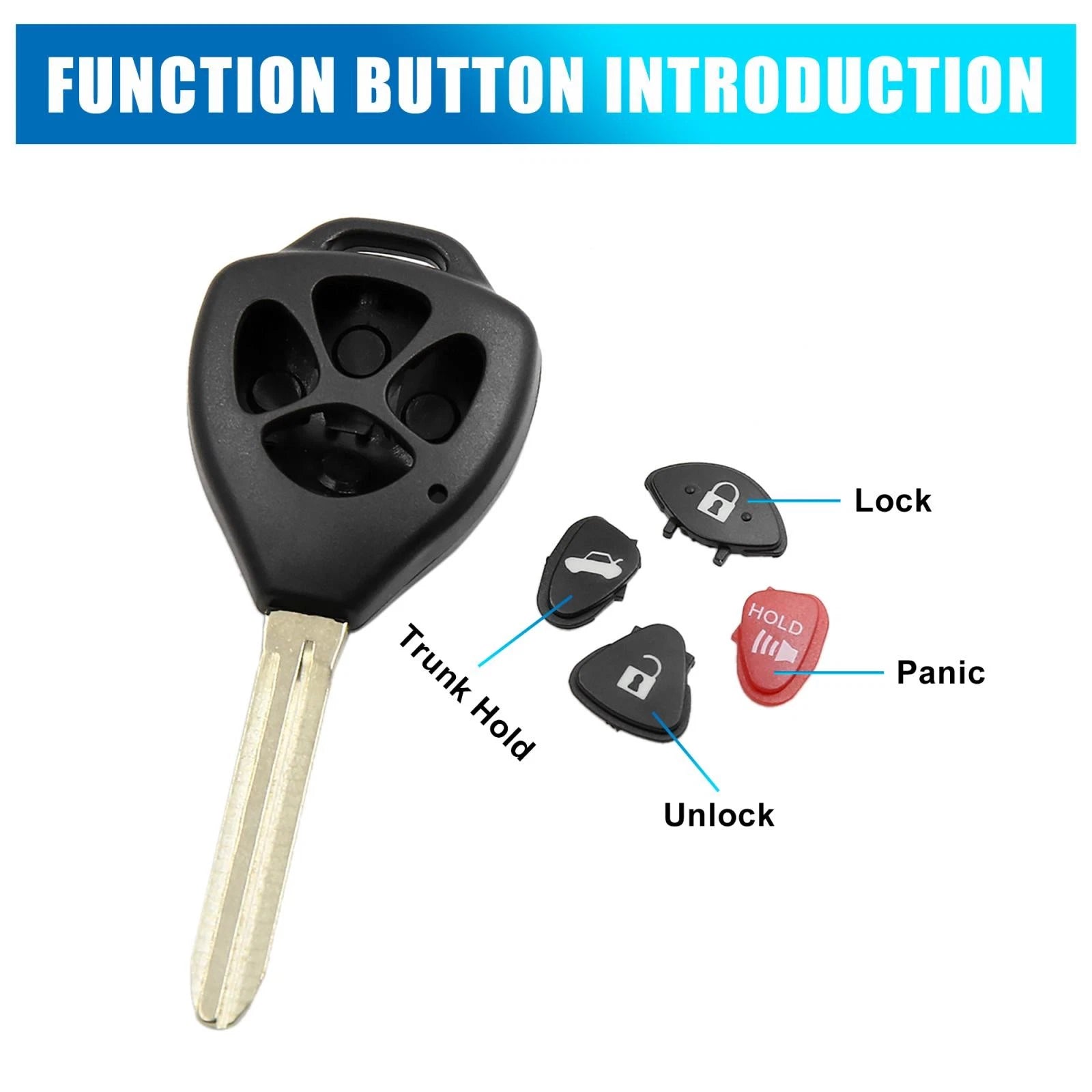 Key Fob Shell Case Replacement for Toyota 4Runner (2010–2016) HYQ12BBY