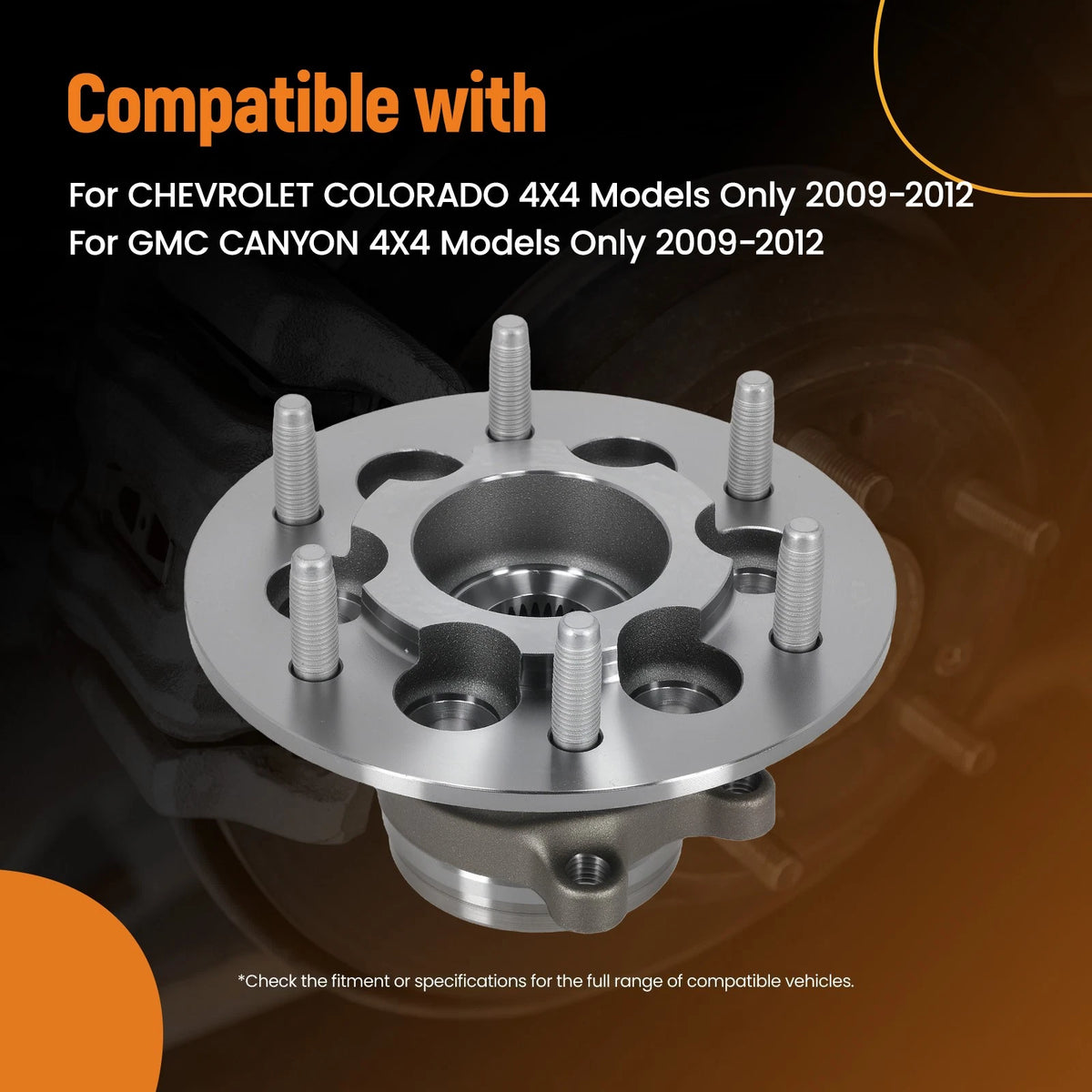 Front 6 Bolt Wheel Hub Bearing for Canyon 4X4 (2009–2012) 515121, 25832144