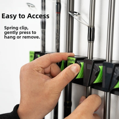 2X Wall Mounted Expandable Fishing Rod Holder for Garage Heavy Duty