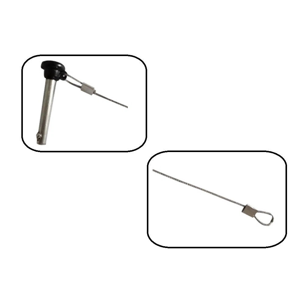 Set of 2 Snap Pins with Lanyard for Bimini Tops and Deck Hinges