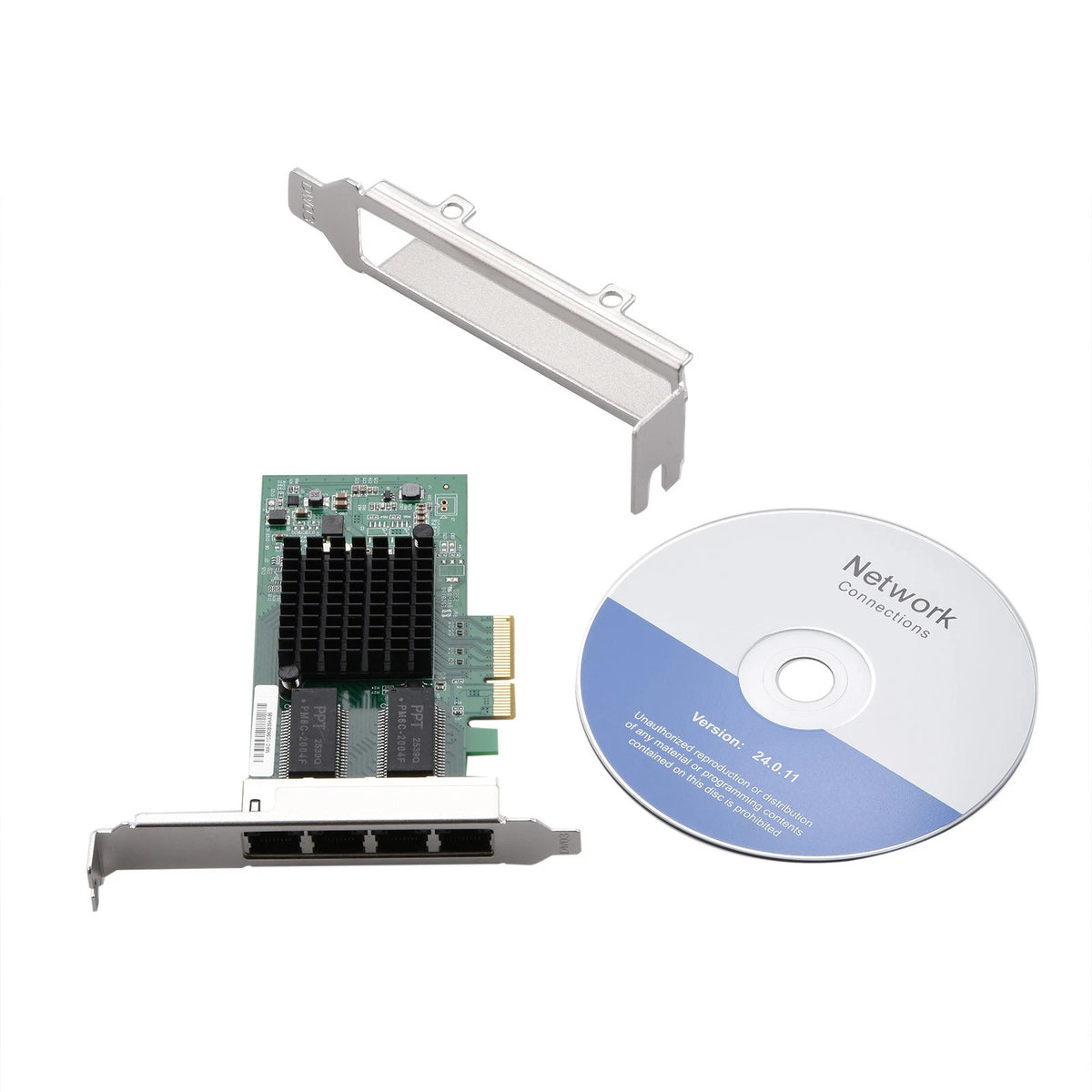 Intel I350 4 Port PCI-E Gigabit Ethernet Card Adapter (RJ45)