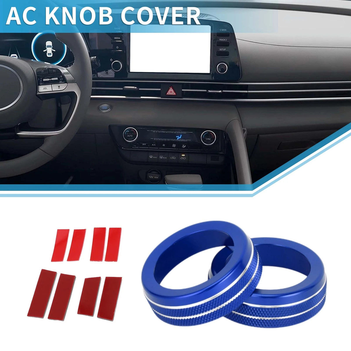AC Heater Switch Knob Cover Ring for Hyundai Elantra (2021–2024) 2 Pcs